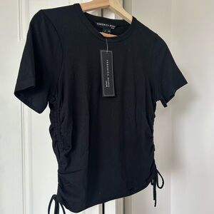 NWT Veronica Beard cotton tee with side rouching